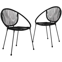vidaXL Gartenstuhl 2 St. 2 x 2 x 2 cm schwarz