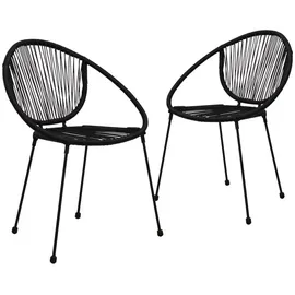 vidaXL Gartenstuhl 2 St. 2 x 2 x 2 cm schwarz