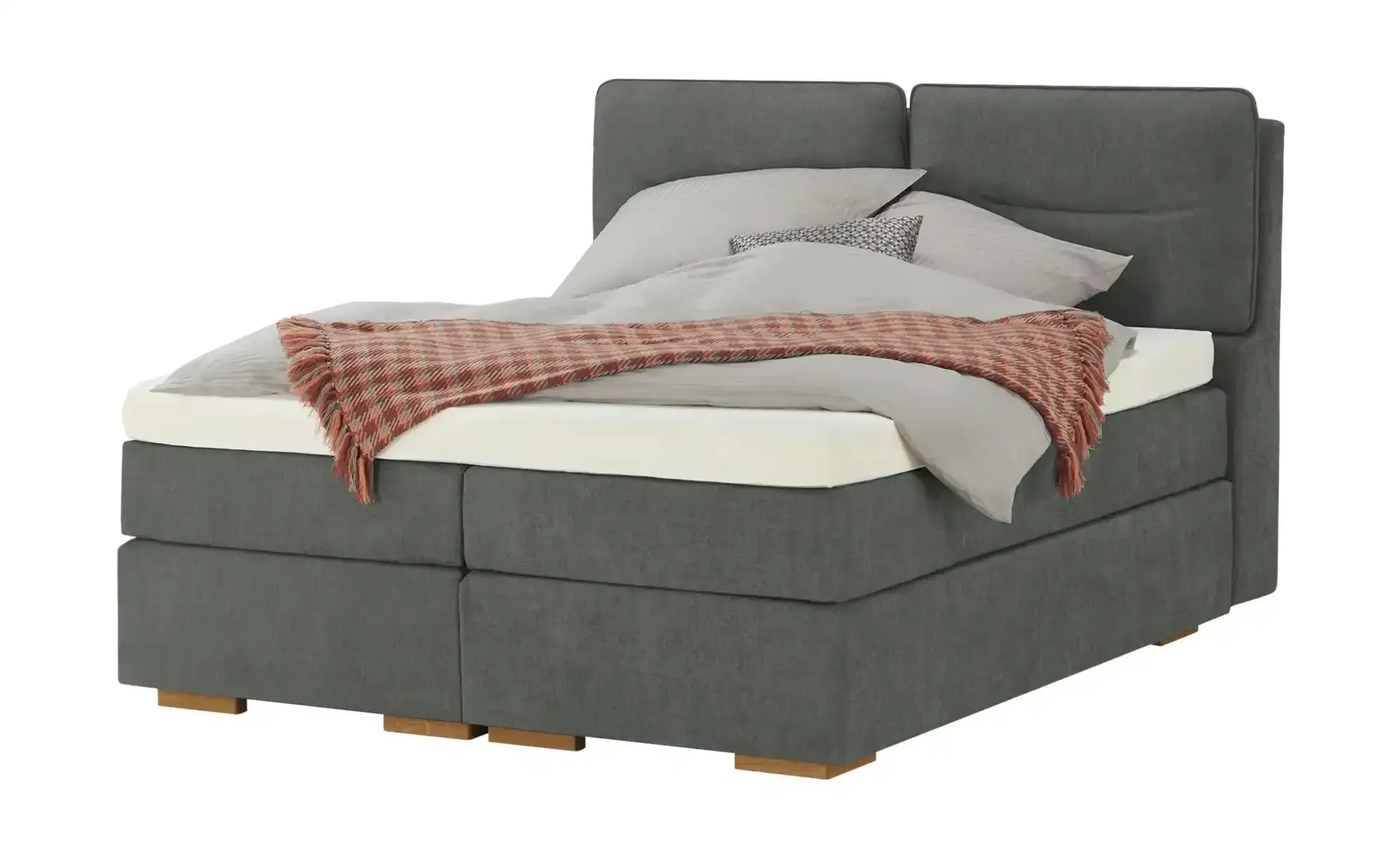 Wohnwert Boxspringbett mit Bettkasten Dormian Besta , grau , Maße (cm): B: 180 H: 136