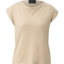 s.Oliver Fließendes Feinstrick-Shirt mit Wasserfallausschnitt und Glitzergarn Beige L