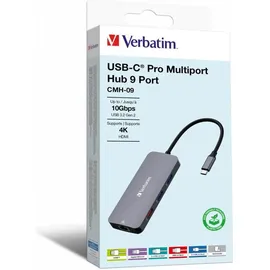 Verbatim USB-C Pro Multiport Hub CMH-09, USB-C 3.1 [Stecker] (32152)