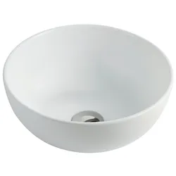 Alpenberger Rundes Waschbecken | Kleines Aufsatzwaschbecken für Badezimmer & Gäste-WC | Handwaschbecken Keramik mit Nano | Designkonzept für Bäder