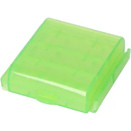 AccuCell Aufbewahrungsbox für 4x AA Mignon oder 4x 14500 Akkus, max. Batterielänge 50,6mm, grün