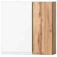 Möbelando Hängeschrank >Paris< in Wotaneiche-Dekor, MDF Front in matt-weiß,