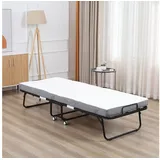 Homcom Gästebett Klappbett mit Rollen 80 x 200 cm schwarz|weiß