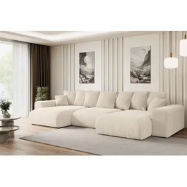 altdecor Ecksofa Cord 6-Sitzer Beige