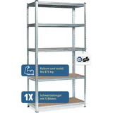 Grafner Lagerregal MDF 90x40x180 cm Silber