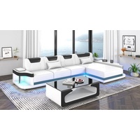 JVmoebel Ecksofa Ecksofa L-Form Polster Leder Wohnlandschaft Couchen Sofa, Made in Europa weiß