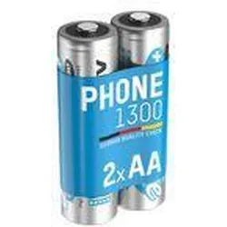 Telefon Akku Mignon AA LR06 1300 mAh 1,2V Ni-MH, 2 Stück EINHEITSGRÖSSE