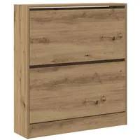 VidaXL Schuhschrank mit Klappschublade, geräucherte Eiche 80x21x87,5 cm