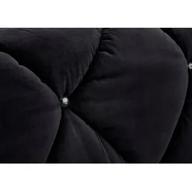 Jockenhöfer Gruppe Boxspringbett »Bella erhältlich in 140 & 180cm Breite« mit Kaltschaum-Topper und Rauchglas-Steinen schwarz