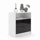 Vladon Nachtschrank Pino V1 56 x 67,5 x 36 cm Schwarz