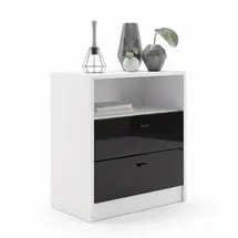 Vladon Nachtschrank Pino V1 56 x 67,5 x 36 cm Schwarz