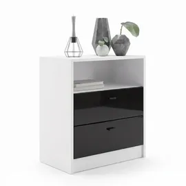 Vladon Nachtschrank Pino V1 56 x 67,5 x 36 cm Schwarz