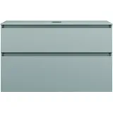 Burgbad Lin20 Waschtischunterschrank inklusive Konsolenplatte, 2 Auszüge, 1002x487x661mm, WWYI100F5395, Farbe: Eisblau Matt / Rückwand Anthrazitgrau