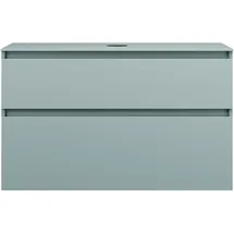 Burgbad Lin20 Waschtischunterschrank inklusive Konsolenplatte, 2 Auszüge, 1002x487x661mm, WWYI100F5395, Farbe: Eisblau Matt / Rückwand Anthrazitgrau