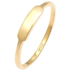 Elli PREMIUM Rechteck Geo Siegelring Design 375 Gelbgold 52 Damen 