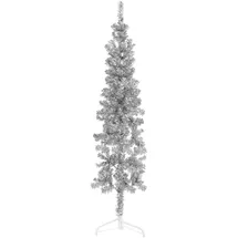 vidaXL Künstlicher Halb-Weihnachtsbaum Silbern 180 cm