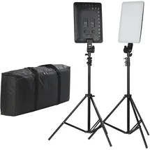 Quadralite Thea 450 LED Panel Kit (2 Stück: Quadralite Thea 450 LED Panel, 2 Lichtstative 195 cm, maximale Leistung: 45W, geringes Gewicht: 1403 g)