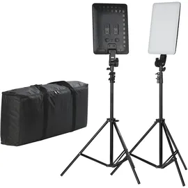 Quadralite Thea 450 LED Panel Kit (2 Stück: Quadralite Thea 450 LED Panel, 2 Lichtstative 195 cm, maximale Leistung: 45W, geringes Gewicht: 1403 g)