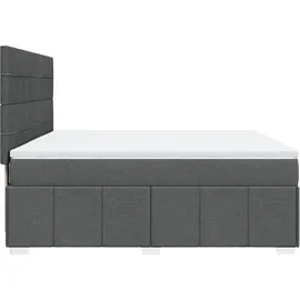 vidaXL Boxspringbett 180 x 200 cm Dunkelgrau