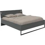 WIMEX Futonbett WIMEX "Tilburg in verschiedenen Breiten erhältlich, inkl. LED Beleuchtung", schwarz (grafit, absetzung schwarz, grafit, absetzung schwarz, grafit, absetzung schwarz), B:188cm H:93cm L:210cm, Betten, Futonbett, Bett mit Metallkufe