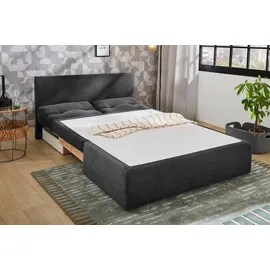Jockenhöfer Schlafsofa JOCKENHÖFER GRUPPE "Torben, B: 130 cm, Liegefl. 126x191 cm", grau, B:130cm T:85cm, Cord: 100% Polyester, Sofas, Schlafsofa, mit Bettfunktion, Bettkasten & Rückenkissen