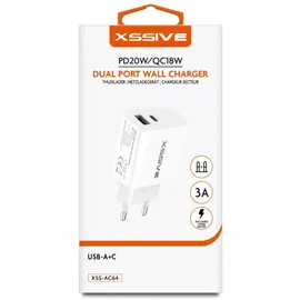 COFI 1453 PD 20W / QC 18W Fast Charge 3.0 PPS Typ-C USB Anschluss Schnell-Ladegerät Netzladegerät 3A Stecker weiß