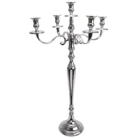 MARELIDA Kerzenständer Stabkerzenhalter 5-armig H: 80cm in silber |