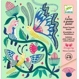 Djeco Kreativset Kratzbilder: Fantasiegarten in zauberhafter Illustration grün