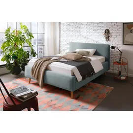 Meise Möbel Polsterbett Mattis 120 x 200 cm Stoff Blau Eisblau
