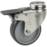 Dörner + Helmer Möbelrolle Lenkrolle mit Rückenloch und Totalfeststeller 50 x weiß