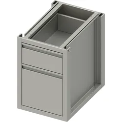 Unterschrank Boxversion 2.0 mit zwei unterschiedlichen Schubladen, Sockelbau 450x640x660 mm