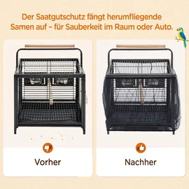 Yaheetech Vogelkäfig Reisevogelkäfig 2 Sitzstangen 0 x 0 x 0 cm schwarz