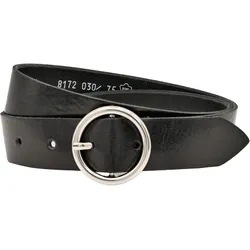 Ledergürtel ANNAMATONI, Damen, Gr. 85, schwarz, Leder, unifarben, modisch, Gürtel, Leicht genarbte Oberflächenstruktur