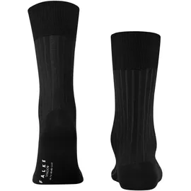 Falke Herren Socken 2er Pack - Shadow, Strümpfe, Baumwolle, Logo, lang, einfarbig Schwarz/Grau 41-42