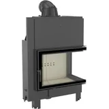 Kamineinsatz aus Stahl KRATKI MBA rechts 17 kW Ø 200 gebogenes Glas - Schwarz