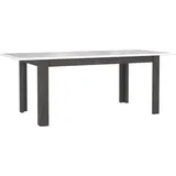 CANNES Esstisch ausziehbar 160-206 x 90 cm Dunkelgrau / Weiß