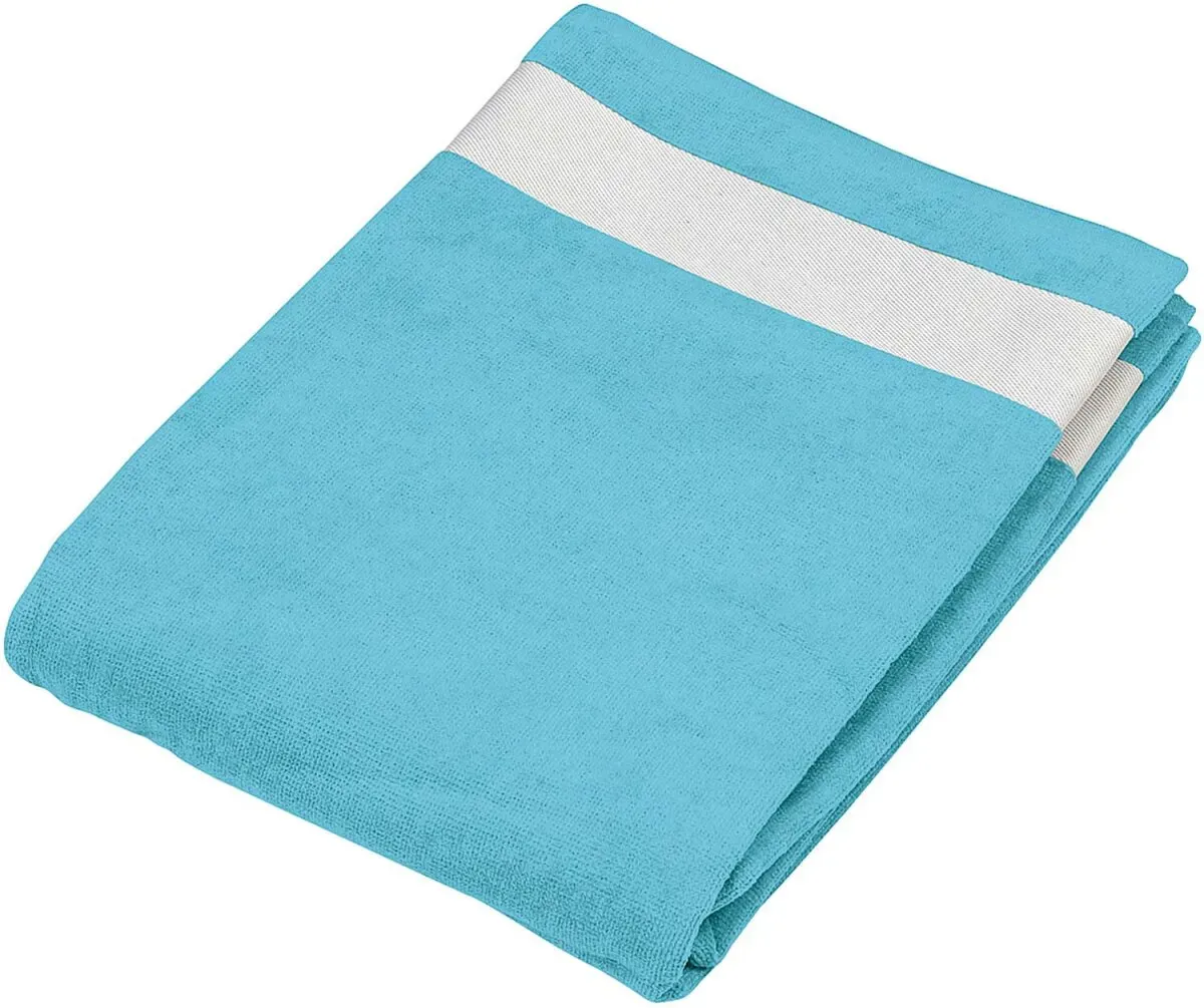 Kariban Velours Strandtuch K118 turquoise/white one size