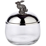 EDZARD Dose Vorratsglas Hase, Ostern Osterhase, edel versilbert, Höhe 12 cm, Durchmesser 9 cm