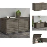 Vidaxl - Gartenschrank Grau 110x55x60,5 cm Poly Rattan - Outdoor-Schrank - Gartenschrank - Stauraum - Gartenorganisation - Wetterfest