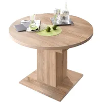 Möbelando Esstisch >Judd< in Eiche sägerau - 104x76x104cm (BxHxT)