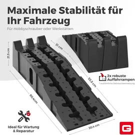 GENTOR WERKTHOR Auffahrrampen [2er Set] - für PKW bis 5t - Hochbelastbare Rampe Auto Wohnmobil,