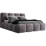 mebloland Polsterbett, Grau, Textil, H2, 90x200 cm, Schlafzimmer, Betten, Polsterbetten