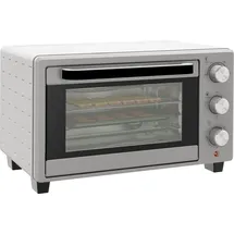Homcom Minibackofen 21L 1400W 60 Min. Timer, Kleinbackofen mit 100 °C-230 °C einstellbar Temperatur Garzeit, Mini Ofen mit Backblech, Silber - Silber