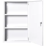 Dreistöckiger Medizinschrank Aus Stahl Mit 2 Schlüsseln Und Wandhalterung, 40 X 18 X 60 Cm, Weiß