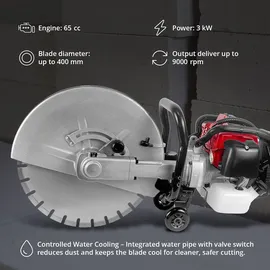 MSW Betonsäge - Benzin - 3000 W - 155 mm Schnitttiefe