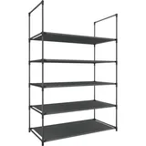 Orion91 - Silbernes Schuhregal Aus Metall Mit 5 Regalen 60x30x90cm 7house
