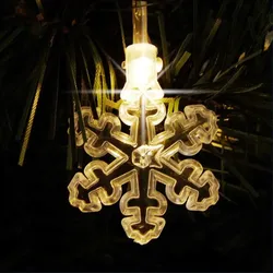 40 LED Schneeflocken Lichterkette warmweiß Winterdeko Weihnachtsbeleuchtung Warmweiß