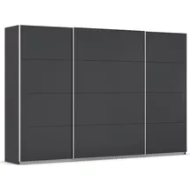 otto home Schwebetürenschrank Kleiderschrank Schrank Garderobe AGORDO mit Dekor- oder Hochglanzfront (Breiten 203/271/315/360 cm in drei Griff-Farben - NEU: Farbe SCHWARZ) durchdachte Innenausstattung, in 4 Breiten und 2 Höhen MADE IN GERMANY grau 315 cm